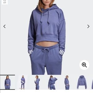 Adidas Cropped Pullover Hoodie